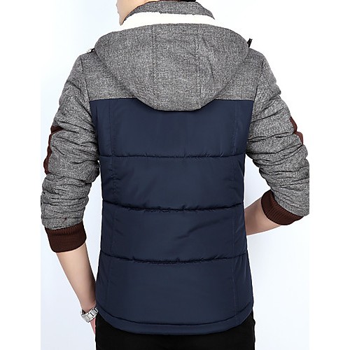 Men's Regular Padded Coat,Polyester Solid Long Sleeve