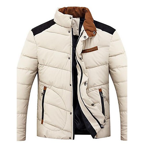 Men's Long Padded Coat,Cotton Solid Long Sleeve