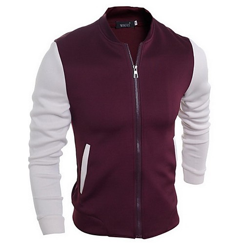 Men's Casual/Daily / Sports Hoodie Jacket,Color Block Round Neck Micro-elastic Cotton Long Sleeve Fall / Winter  
